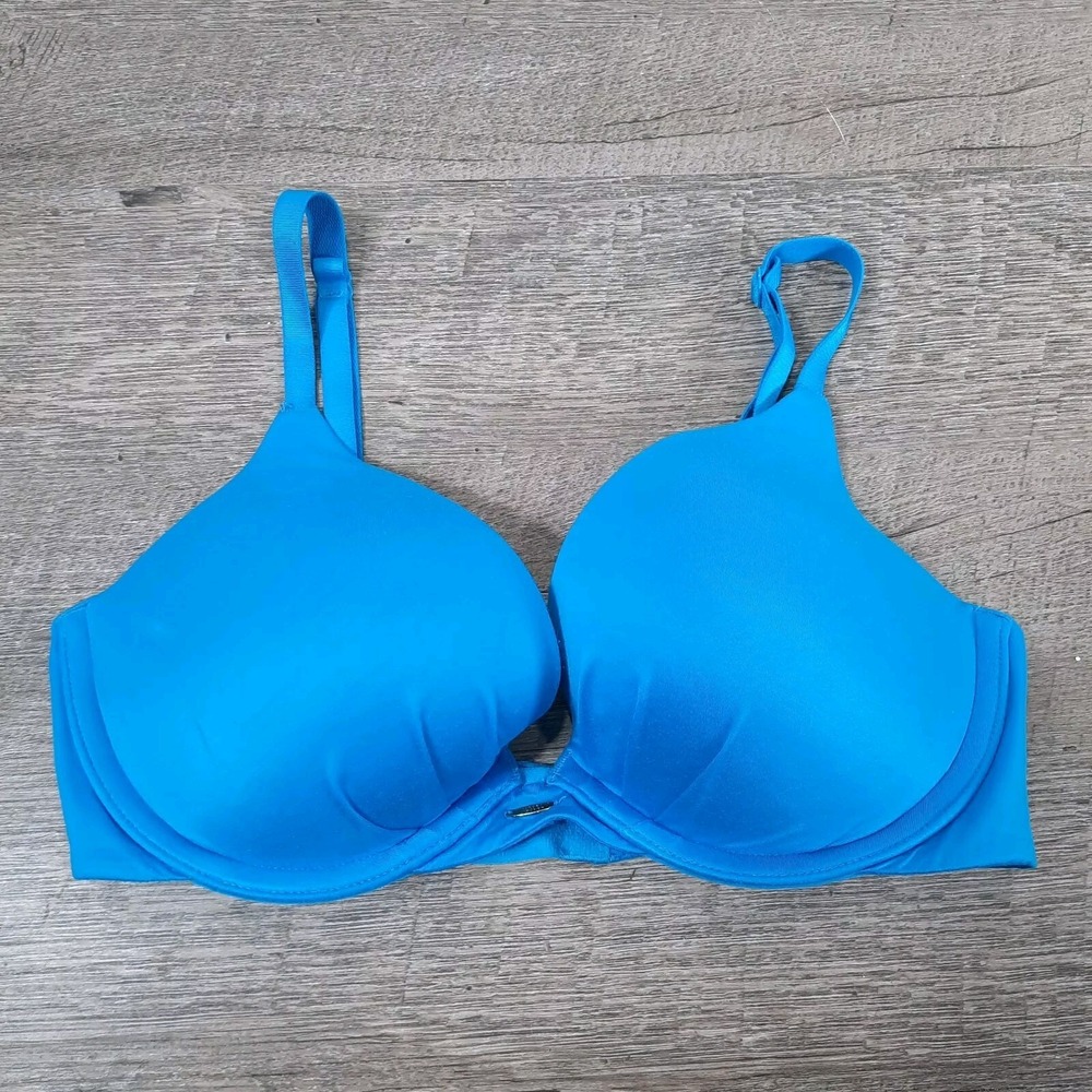 Victoria's Secret Very Sexy Plunge Push Up Bra 32D Blue Smooth Underwire